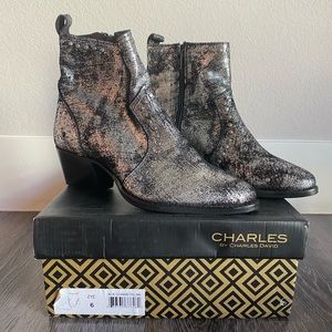 Charles by Charles David Metallic Silver Booties